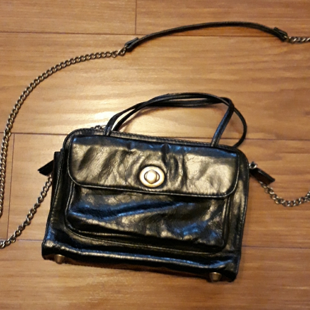 HOBO Black Leather Chain Purse
